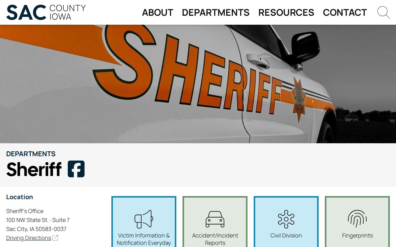 Sac County Sheriff criminal records office information
