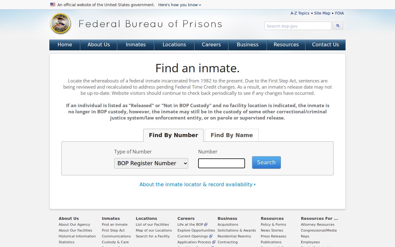 Sac County criminal history federal inmate record locator