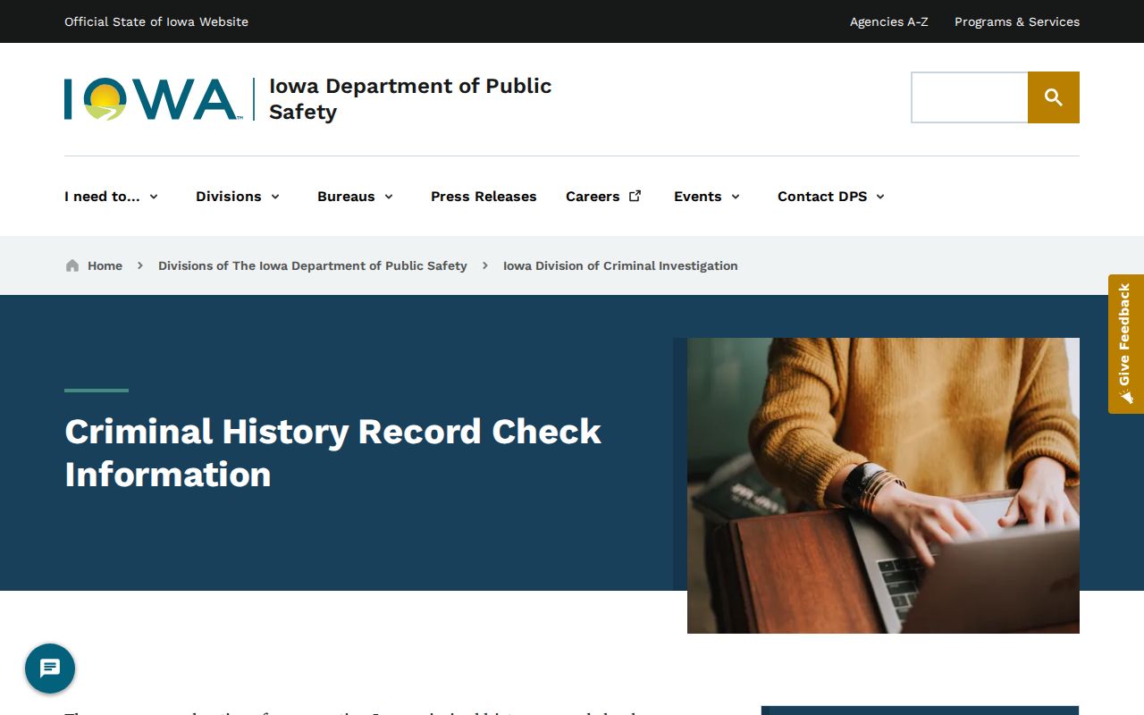 Sac County criminal history DCI official record check