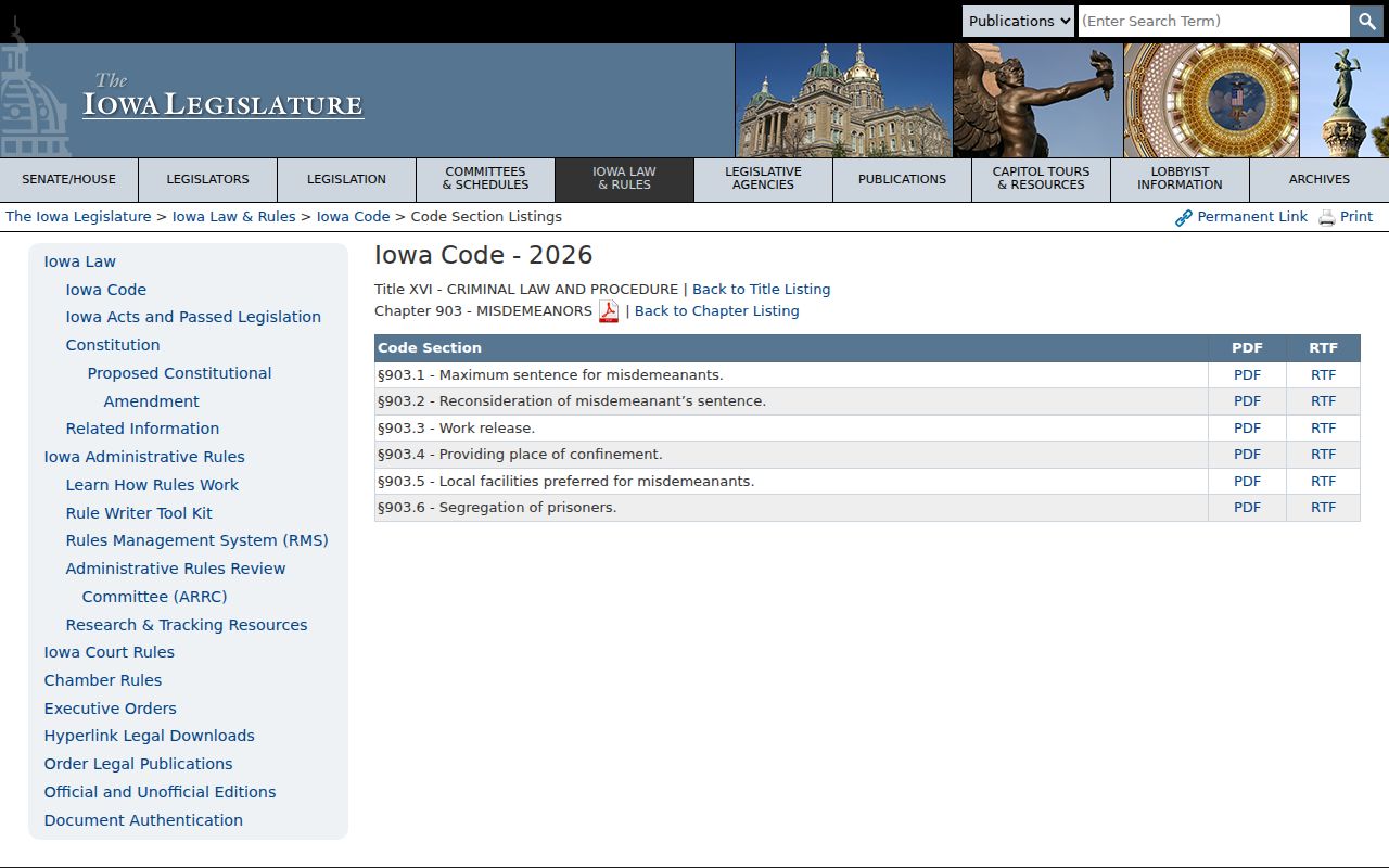 Odebolt criminal history and Iowa misdemeanor sentencing law