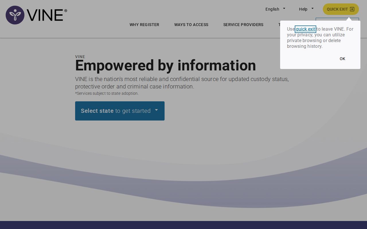 VINELink custody search for Sac County arrest records