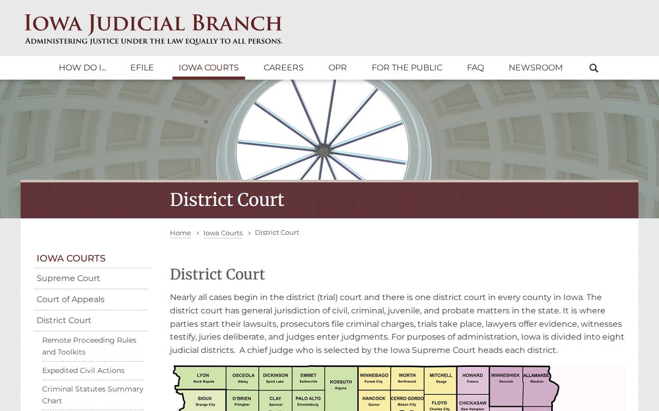 Iowa District Court overview for Sac County criminal court cases